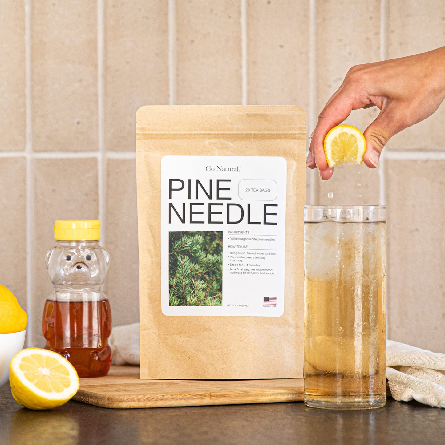 Pine needle tea, wild-foraged in the USA, picked from northern white pines | Protects against infection, strengthens immunity, high in antioxidants