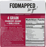 FODMAPPED FOR YOU Cranberry, Orange & Vanilla Bean 4 Grain Breakfast Cookies, 3.9 OZ