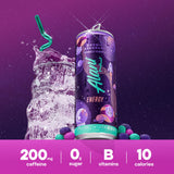 Alani Nu COSMIC STARDUST, Sugar Free, Low Calorie Energy Drinks, 200mg Caffeine, Biotin, B Vitamins, Zero Sugar, 10 Calories, 12 Fl Oz Cans, 12 Pack