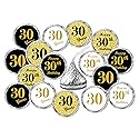 30th Birthday Kisses Stickers, (Set of 324) Chocolate Drops Labels for 30th Birthday, Party Favors Decor for Kisses. Made in USA, 9 Designs (36