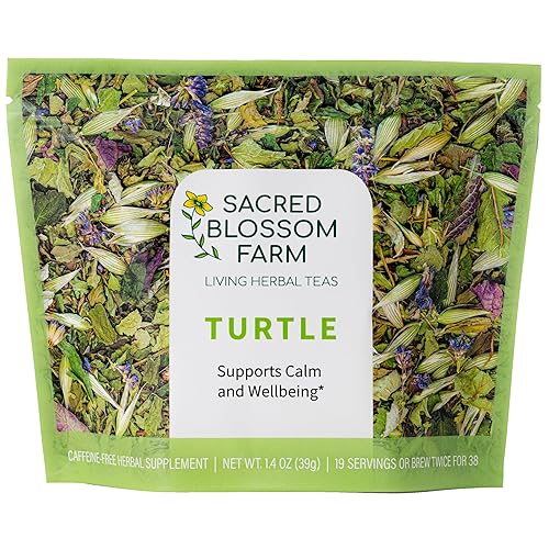 Turtle Herbal Tea | Sacred Blossom Farm | 1.4 oz Loose Leaf | Calm and Wellbeing* | Minimally Processed Wisconsin-Grown Herbal Tea & Medicinal Herbs |