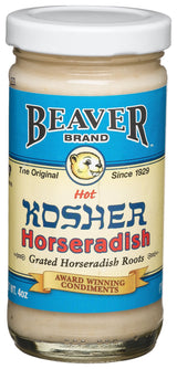 Beaverton Hot Horseradish (Kosher), 4-Ounce Jars (Pack of 12)