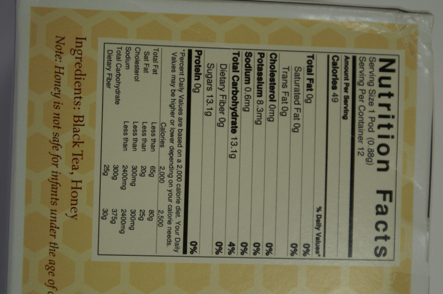 English Breakfast Tea with Honey Single Cup Serve (package of 12)