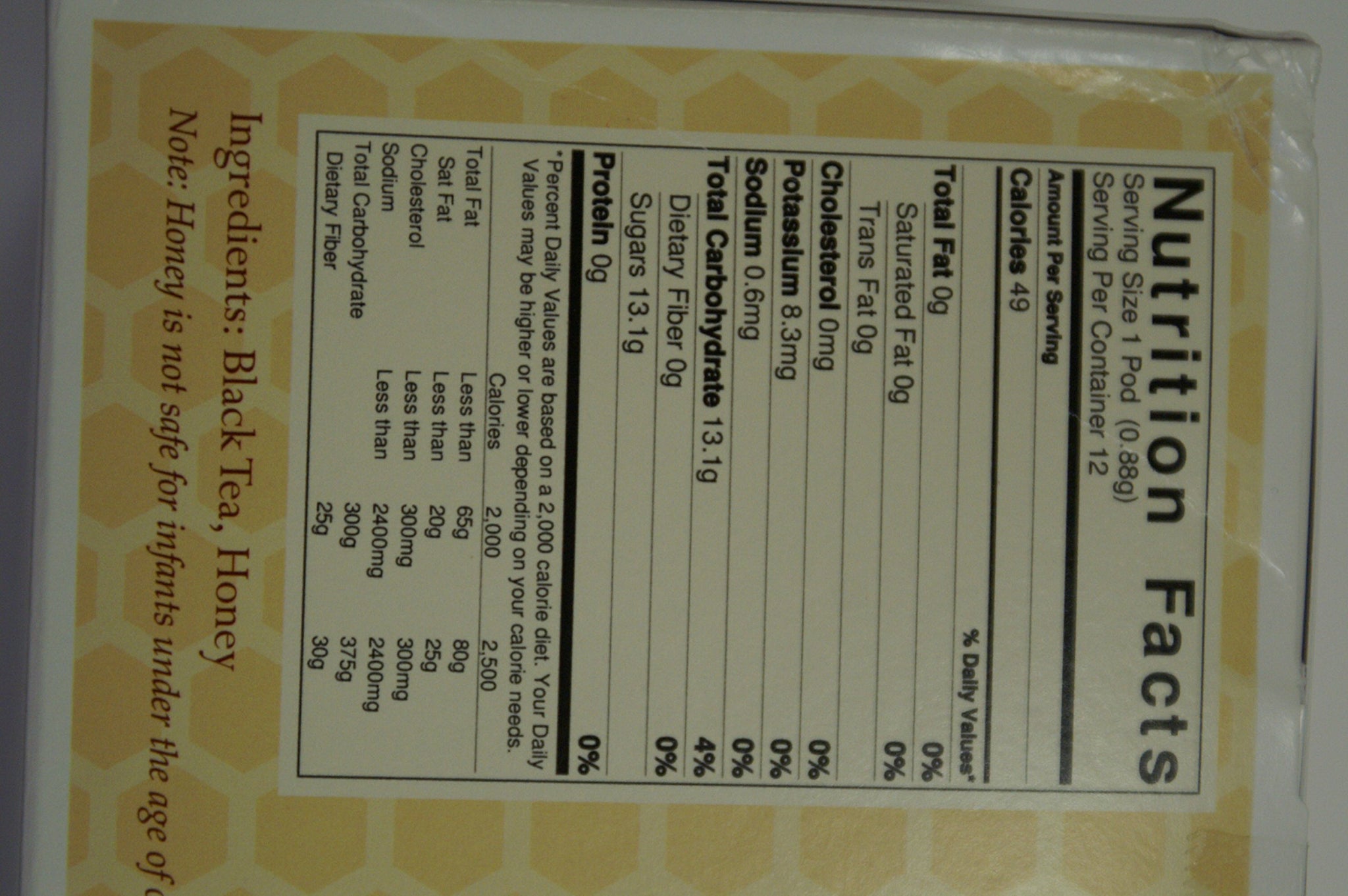 English Breakfast Tea with Honey Single Cup Serve (package of 12)