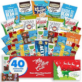 College Christmas Allergy Friendly Snack Box (40 Variety Gluten Free, Dairy Free, Vegan Gift Basket Care Package) Popcorn, Pretzels, Fruit Strips, Fig
