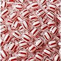 Peppermint Puff Candy - 1 lb Red and White Individually Wrapped Striped Soft Mints - After Dinner or Great for Holidays