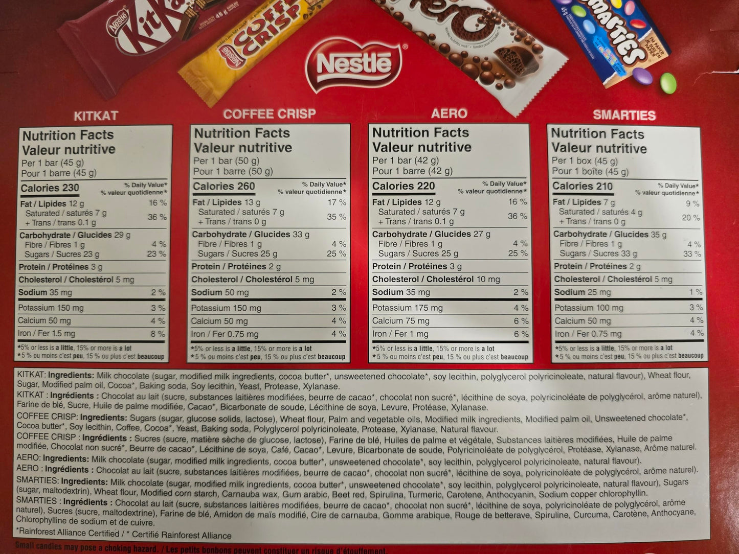 Nestle 24 full size bars 1080g