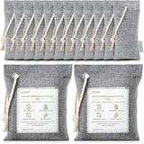 CLEVAST 14 Pack Activated Bamboo Charcoal Air Purifying Bags(2x200g, 12x50g), Natural Fresh Odor Absorber, Deodorizer and Moisture Eliminator, Air