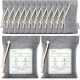 CLEVAST 14 Pack Activated Bamboo Charcoal Air Purifying Bags(2x200g, 12x50g), Natural Fresh Odor Absorber, Deodorizer and Moisture Eliminator, Air