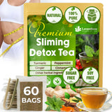Lavendium, 60 Bags SIimming Detox Tea Caffeine Free - Herbal Tea with Chamomile, Hibiscus Tea & Ginger Root for Colon Cleanse - Natural Citrus