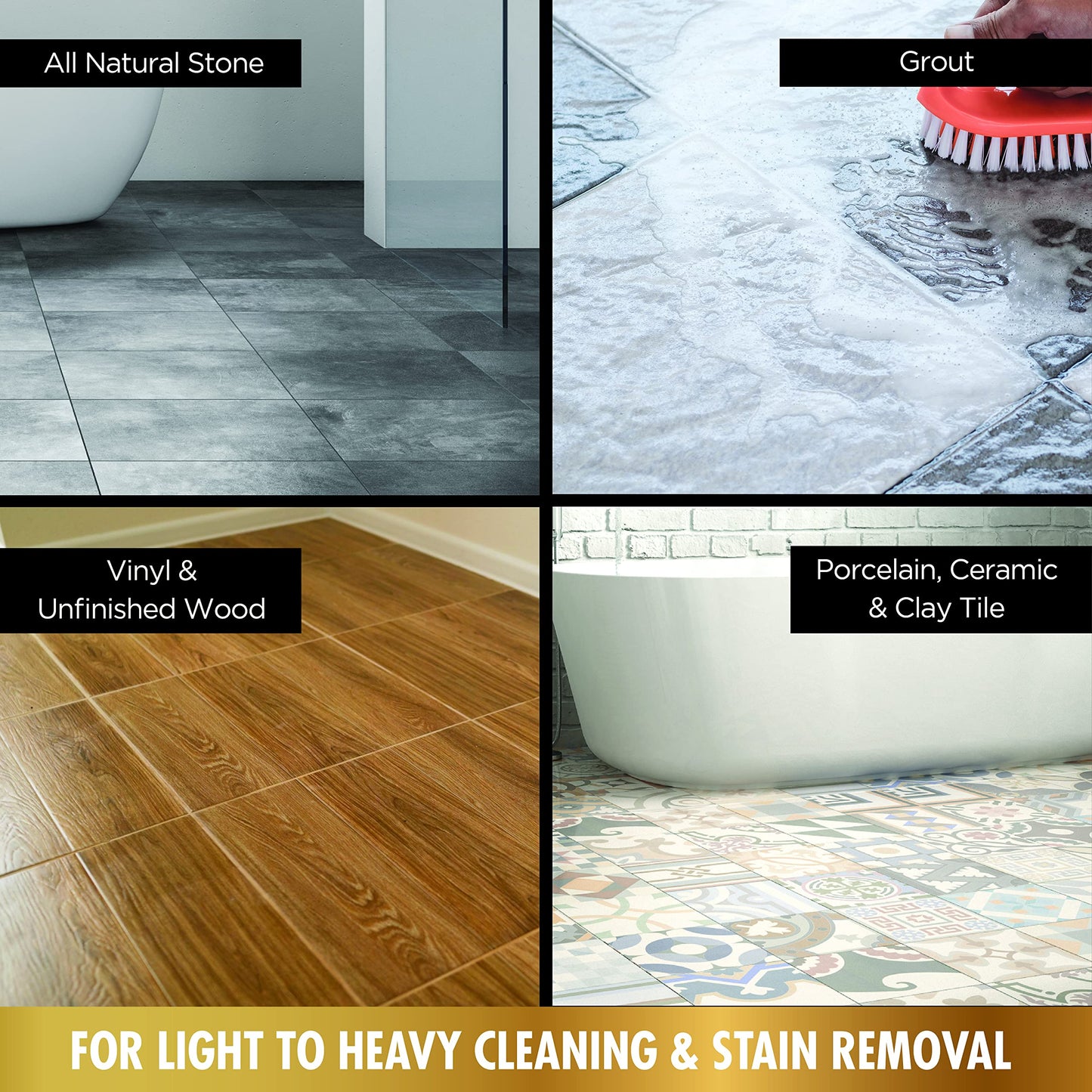 Dry-Treat Stain Proof Daily Floor Cleaner Concentrate - 1 Qt., Enzymatic Cleaning Formula for Mopping Tile, Marble & Luxury Vinyl Floors