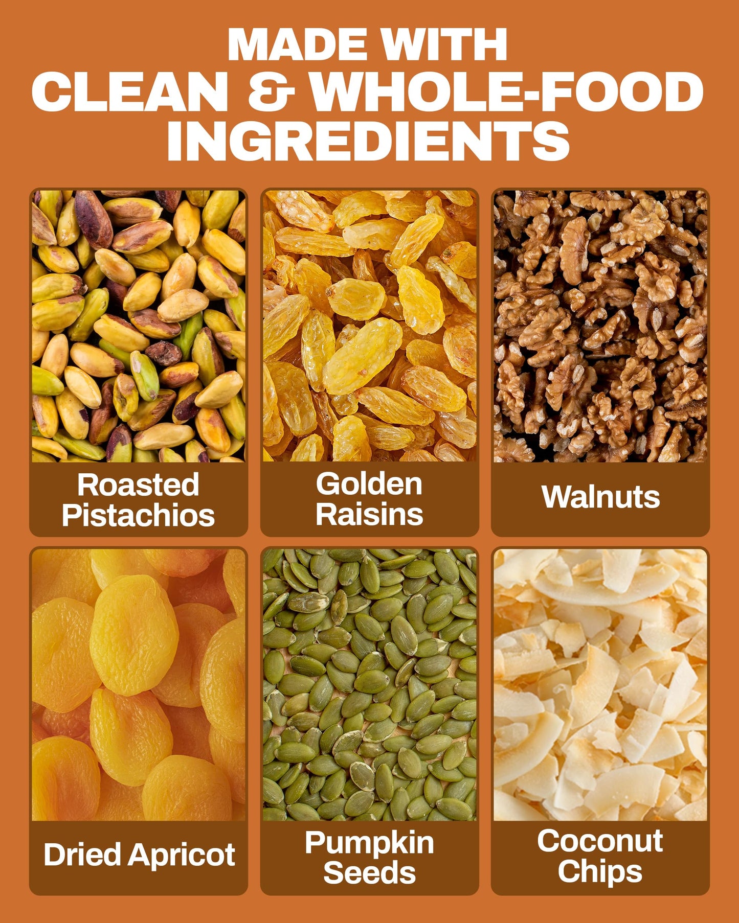 SteadyCrunch Golden Crunch Trail Mix - Non-GMO, Vegan & Gluten Free Mixed Nuts - Pistachios, Walnuts, Raisins & Dried Fruit Snacks - Healthy Snack