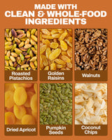 SteadyCrunch Golden Crunch Trail Mix - Non-GMO, Vegan & Gluten Free Mixed Nuts - Pistachios, Walnuts, Raisins & Dried Fruit Snacks - Healthy Snack