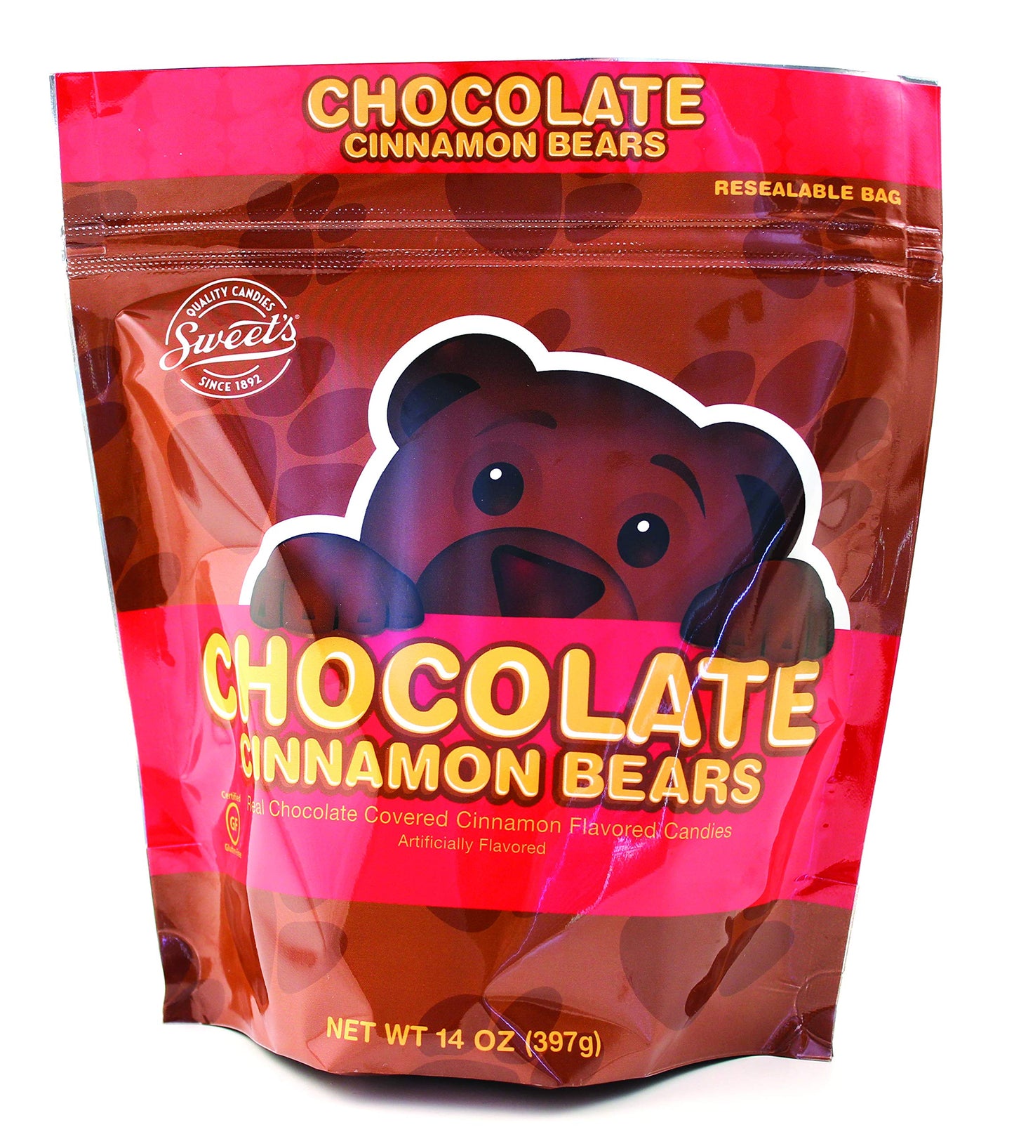 Sweet Candy Company Chocolate Covered Cinnamon Gummy Bears - Real Milk Chocolate, Gourmet Cinnamon Candy, Gluten Free Gummies for Kids and Adults