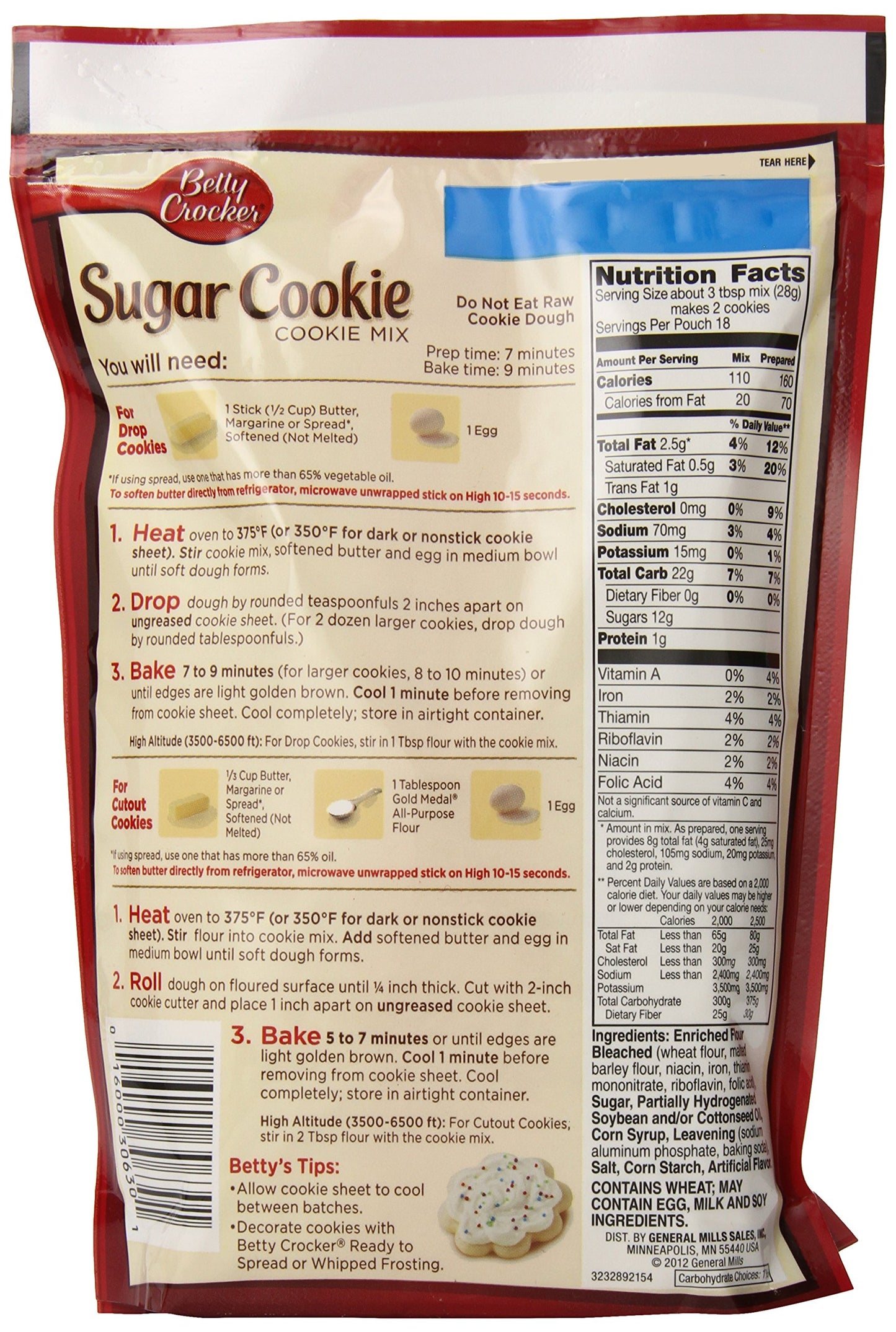 Betty Crocker Sugar Cookie Mix, 21 Ounce (Pack of 10)