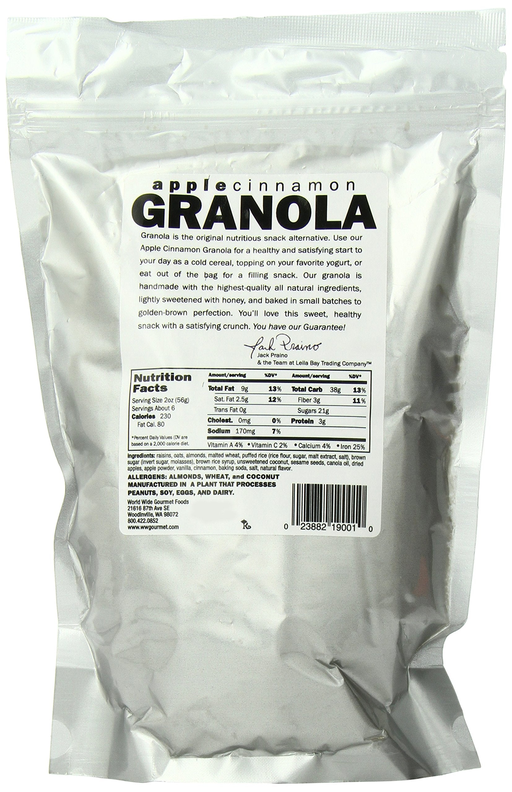 Leila Bay Trading Company Apple Cinnamon Granola, 12 Oz Pouches (Pack Of 3)
