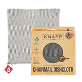 Knapp Made Chainmail Dishcloth 7”x5” - Replace Your Dirty Sponge - All Purpose Kitchenware, Pots & Pans Cleaner - Lasts a Lifetime