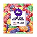 Cambie Fruit Slices Candy, 2 lb of Assorted Fruit Slices Jelly Candy in Five Mouth-Watering Flavors - Cherry, Orange, Mint, Grape and Lemon, Soft
