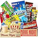 Movie Night Supplies: Candy Variety Pack - Movie Gift Basket Includes Theatre Candy Assortment, Snack Trays, Popcorn Buckets - Date Night Kit