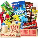 Movie Night Supplies: Candy Variety Pack - Movie Gift Basket Includes Theatre Candy Assortment, Snack Trays, Popcorn Buckets - Date Night Kit