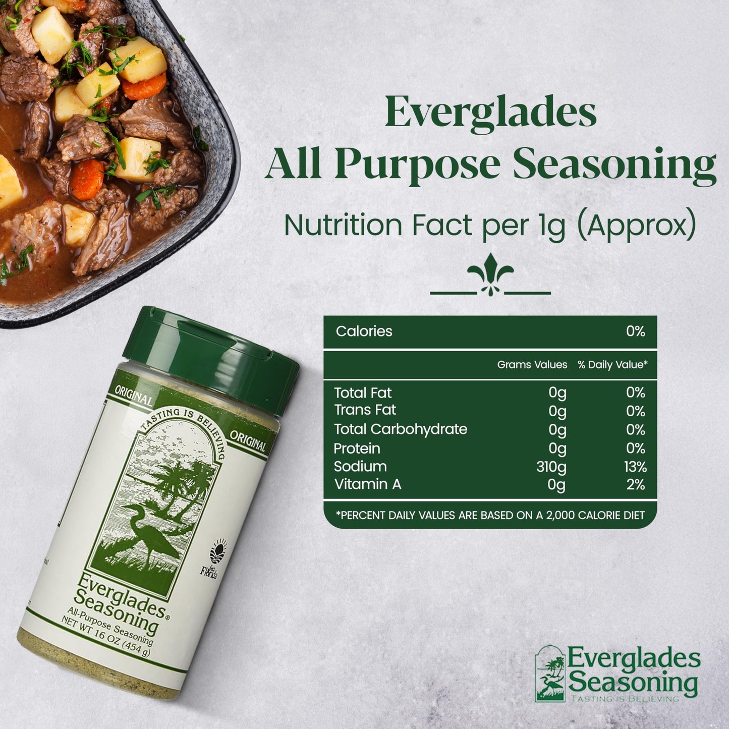 Everglades All Purpose Seasoning Blend - Bold Southern Herbs & Spices - 16 oz