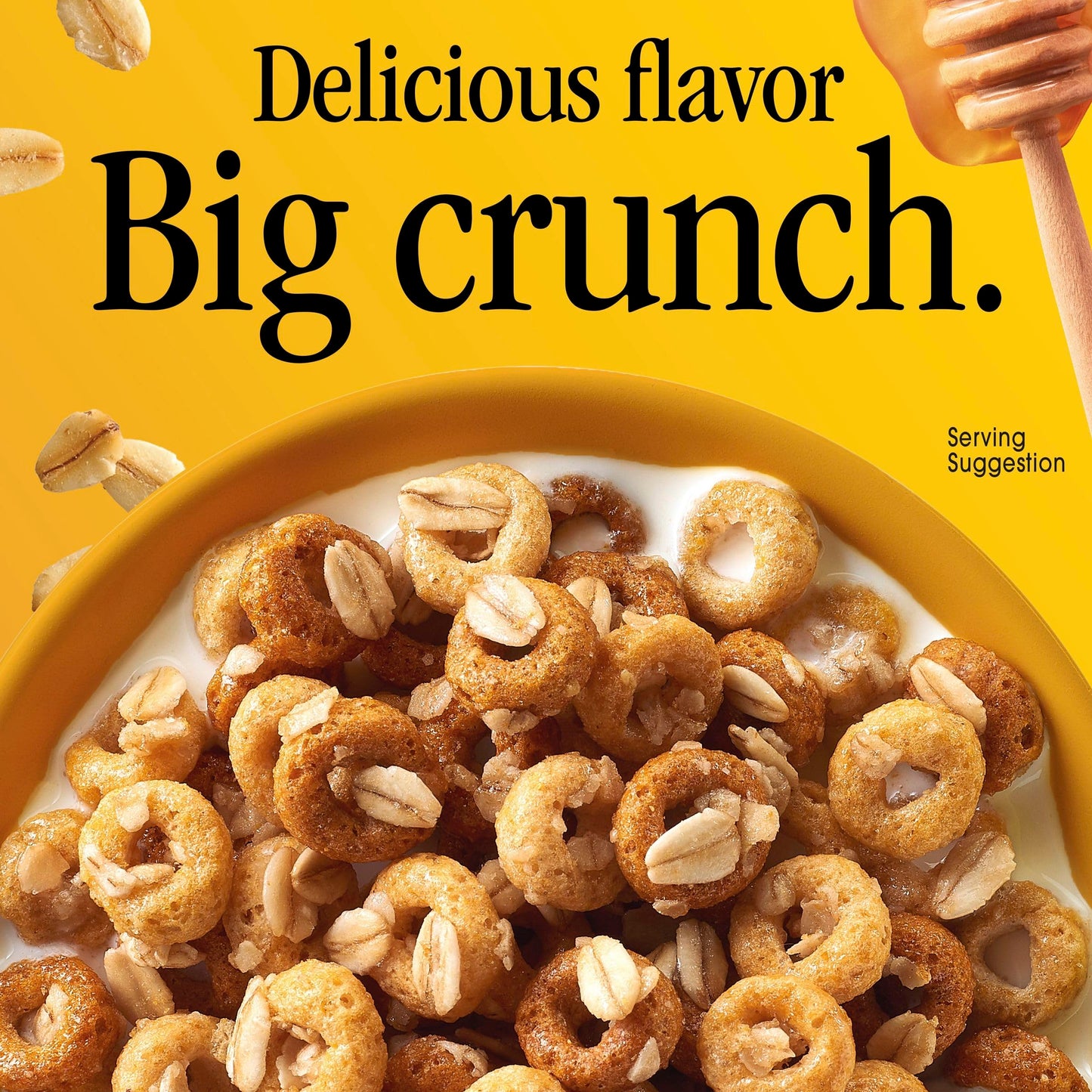 Cheerios Oat Crunch Oats 'N Honey Breakfast Cereal, Made with Whole Grain, Large Size, 18.2 oz