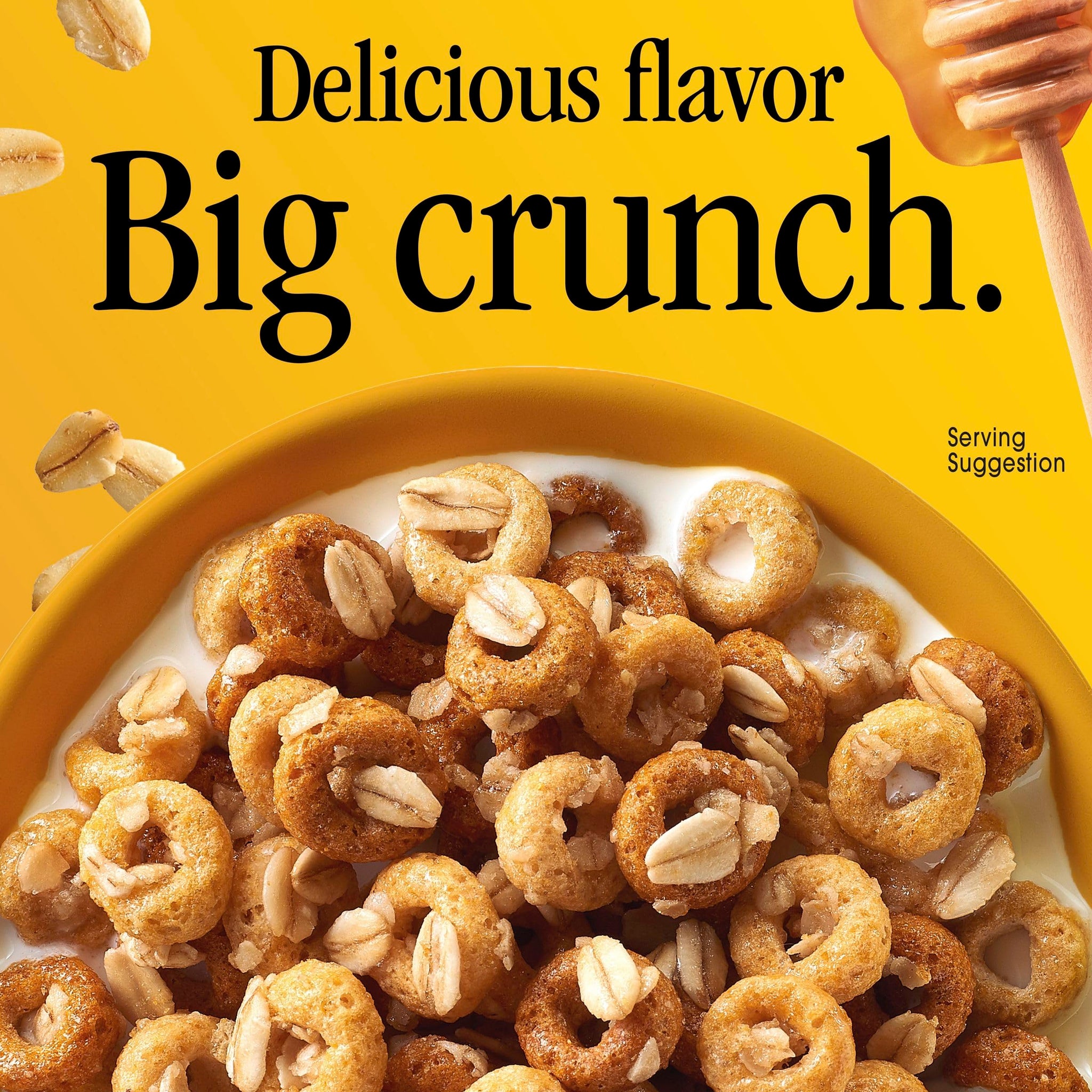 Cheerios Oat Crunch Oats 'N Honey Breakfast Cereal, Made with Whole Grain, Large Size, 18.2 oz