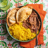A Dozen Cousins Rice Cooked in Bone Broth Microwaveable Rice Packets | 7g Protein | Contains Collagen (Spanish Yellow Rice, 8 Pack)