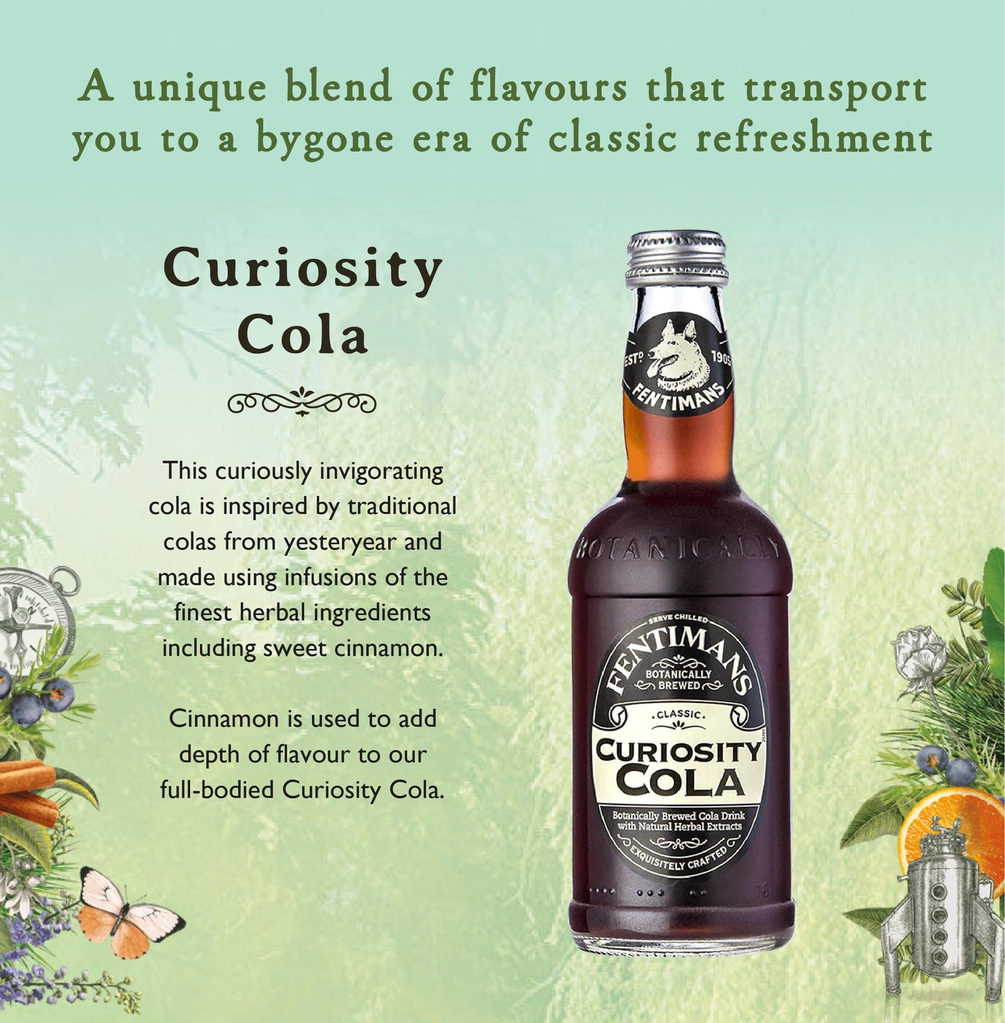 Fentimans Sparkling Curiosity Cola - Healthy Soda, All Natural Soda, Craft Soda with No Artificial Flavors, Preservatives, or Sweeteners, Botanically