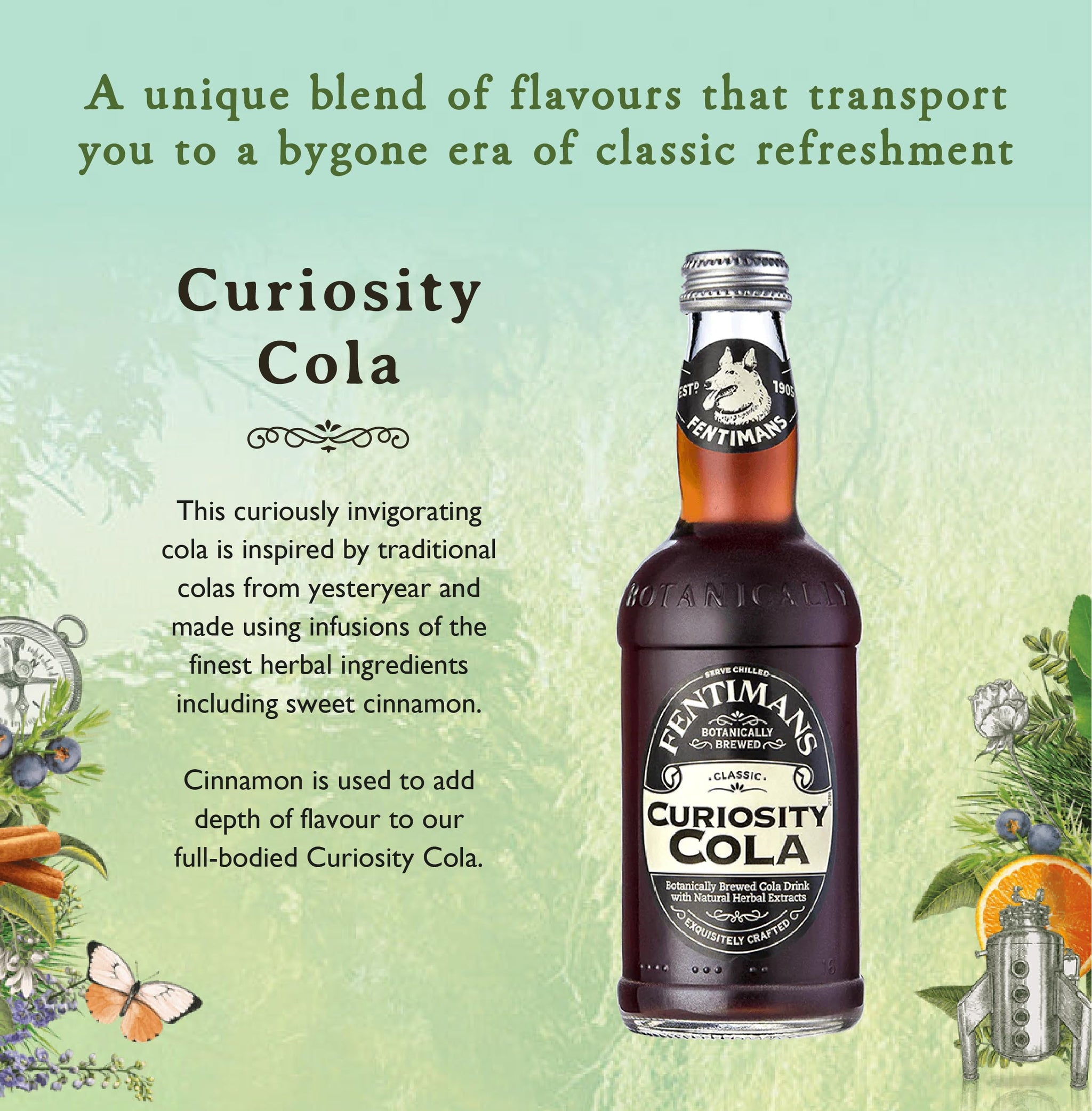 Fentimans Sparkling Curiosity Cola - Healthy Soda, All Natural Soda, Craft Soda with No Artificial Flavors, Preservatives, or Sweeteners, Botanically