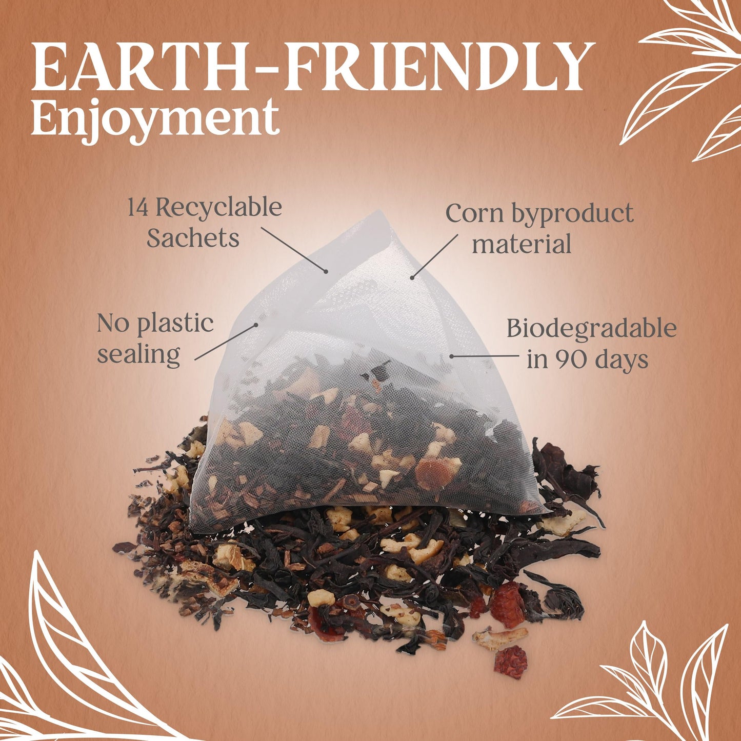 Old Fashioned Craft Tea Blend by Happy Valley Tea - Inspired by Cocktails - Smoky Black - 14 biodegradable Sachets - Enjoy Hot, Iced, or Mocktail
