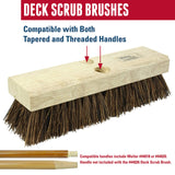 Weiler 44026 Heavy Duty Deck Scrub Brush with Natural Palmyra Bristles for Wooden Decks, Conrete Patios, and Other Rough Surfaces