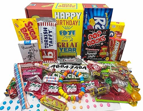 RETRO CANDY YUM ~ 1971 55th Birthday Gift Box of Nostalgic Candy Mix from Childhood for Men and Women Turning 55 Years Old Born 1971 - Jr
