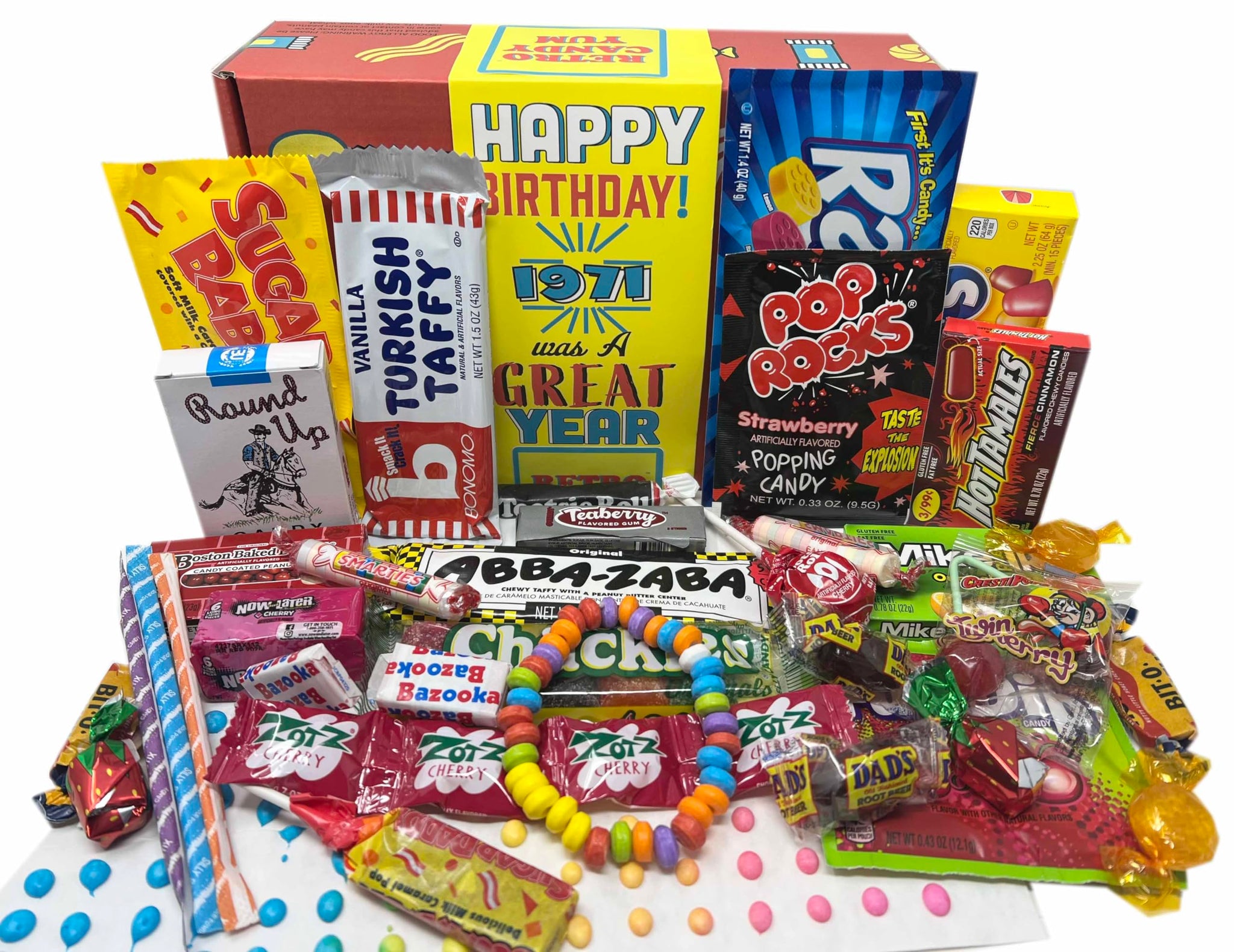RETRO CANDY YUM ~ 1971 55th Birthday Gift Box of Nostalgic Candy Mix from Childhood for Men and Women Turning 55 Years Old Born 1971 - Jr