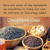 Chaikhana Chai - Spicy Masala Chai Concentrate - Makes (40) Drinks - Slow Brewed with Organic Black Tea, Ginger and Fresh Crushed Spices - 1/2 Gallon