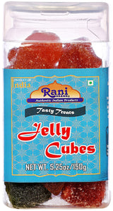 Rani Jelly Cubes 5.25oz (150g) Vacuum Sealed, Easy Open Top, Resealable Container ~ Indian Tasty Treats | Vegan | Gluten Friendly | NON-GMO | Indian