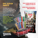 Mythical Meats Beef Jerky Snack Packs - Dungeons and Dragons gifts for Men - Exotic Meat Stick Variety Pack - High Protein, Low Sugar, Keto-Friendly