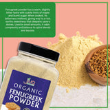 Organic Fenugreek Powder 8oz Jar - Gluten Free, Non-GMO, Methi Powder, Pure, Raw & Natural - Great As A Spice Or Even For Hair Growth by Jiva Organics