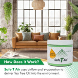 Safe T Air Tea Tree Oil Air Freshener Gel - Natural Odor Eliminator for Car, Home & Bathroom - Removes Smoke, Pet & Musty Odors - Long Lasting
