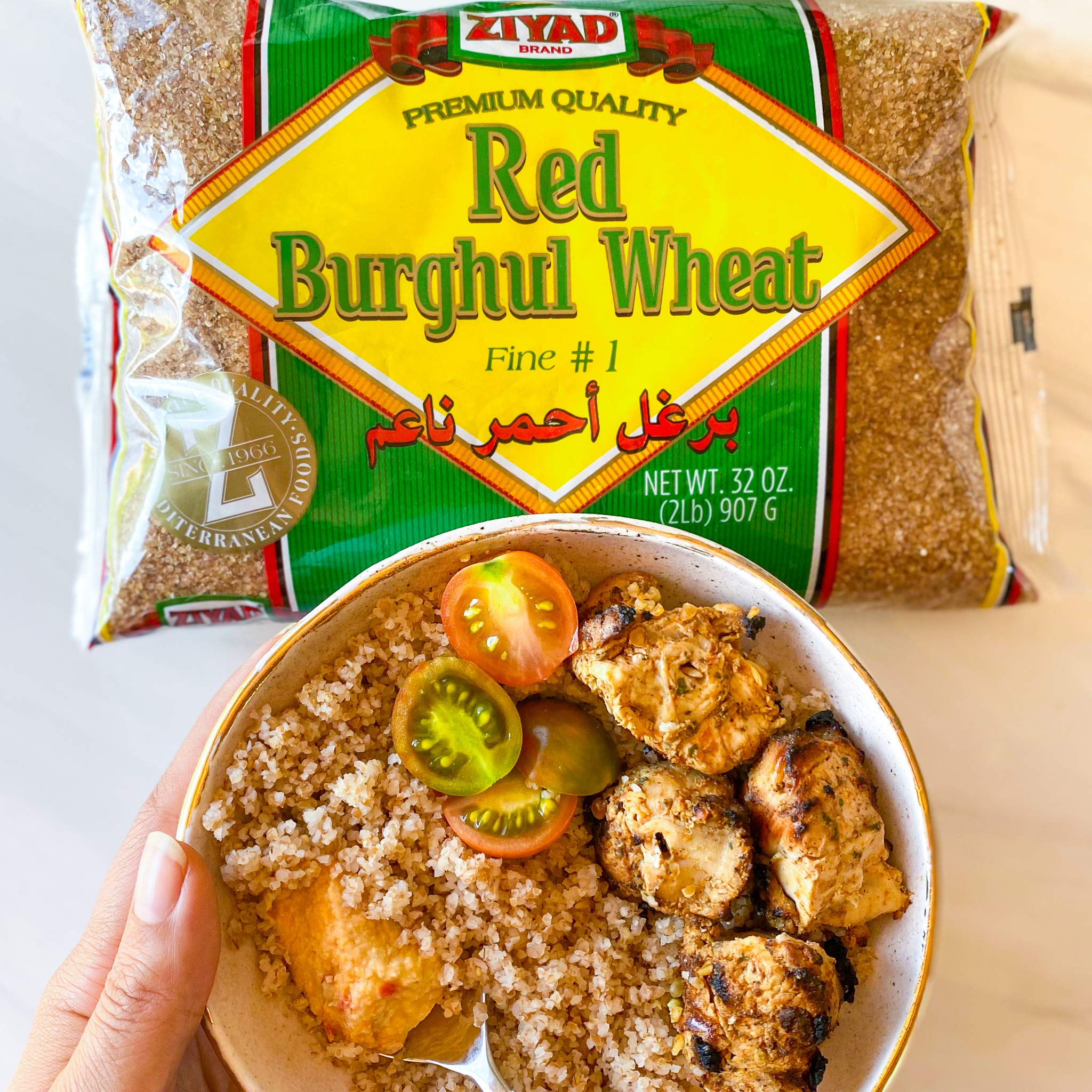 Ziyad Red Wheat Bulgur - Fiber-Rich Whole Grain, Nutty Flavor & Chewy Texture - Ideal for Tabbouleh, Kibbeh, Curries, Soups & Salads - Easy 30-Minute