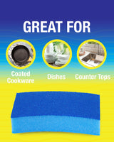 Scrubex Non-Scratch Odor Resistant Scrub Sponge, Multi-Purpose Sponge for Kitchen and Household, Safe for Non-Stick Cookware (6 sponges)
