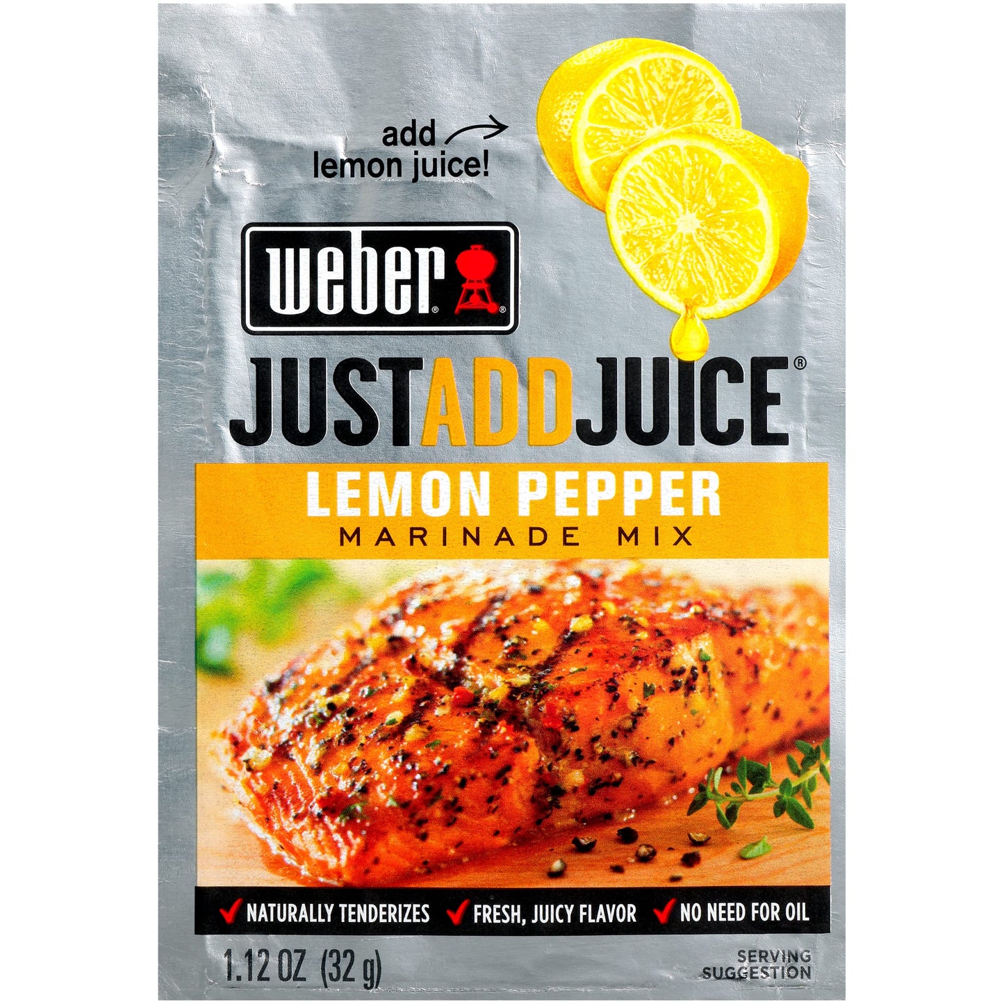 Weber Just Add Water Lemon Pepper Marinade, 1.12 Ounce