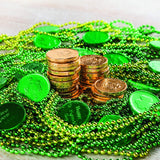 Fun Express Chocolate Coins Bulk Pack - 1 Pound Green Foil Wrapped Gold Coin Candy for St Patrick's Day Parties | Individually Wrapped Milk Chocolate