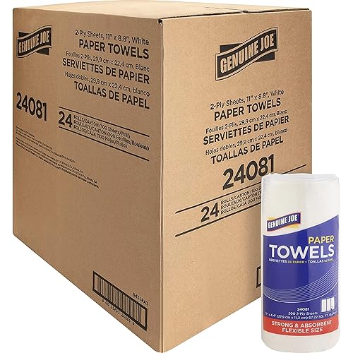 Genuine Joe Household Paper Towels, 200 Count (Pack of 24)