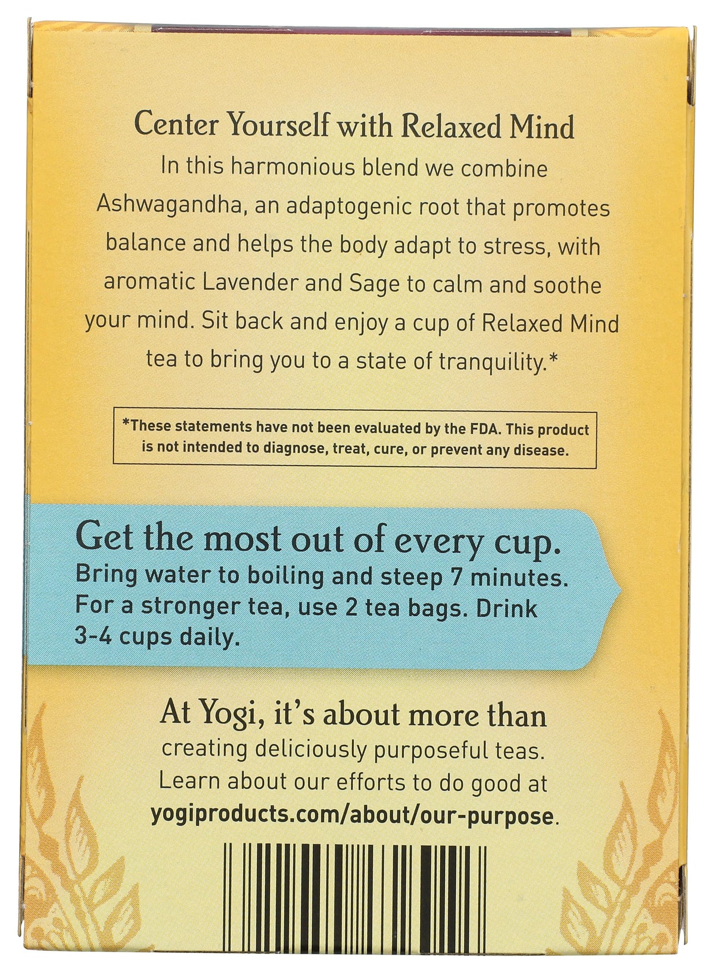 Yogi Tea, Relaxed Mind, 16 Count, Packaging May Vary