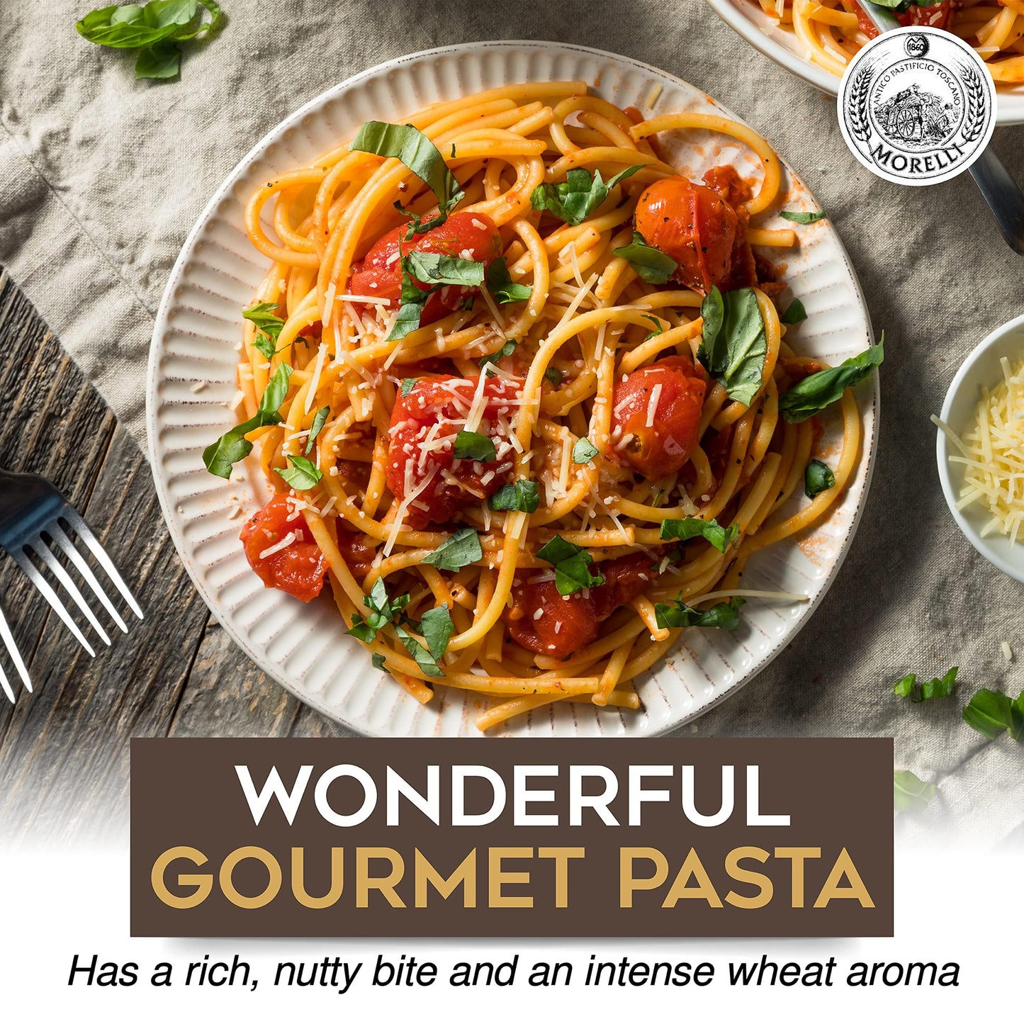 Morelli Bucatini Pasta Noodles - Premium Organic Italian Pasta from Italy - Handcrafted, Family Owned Gourmet Brand - Made with Durum Wheat Semolina