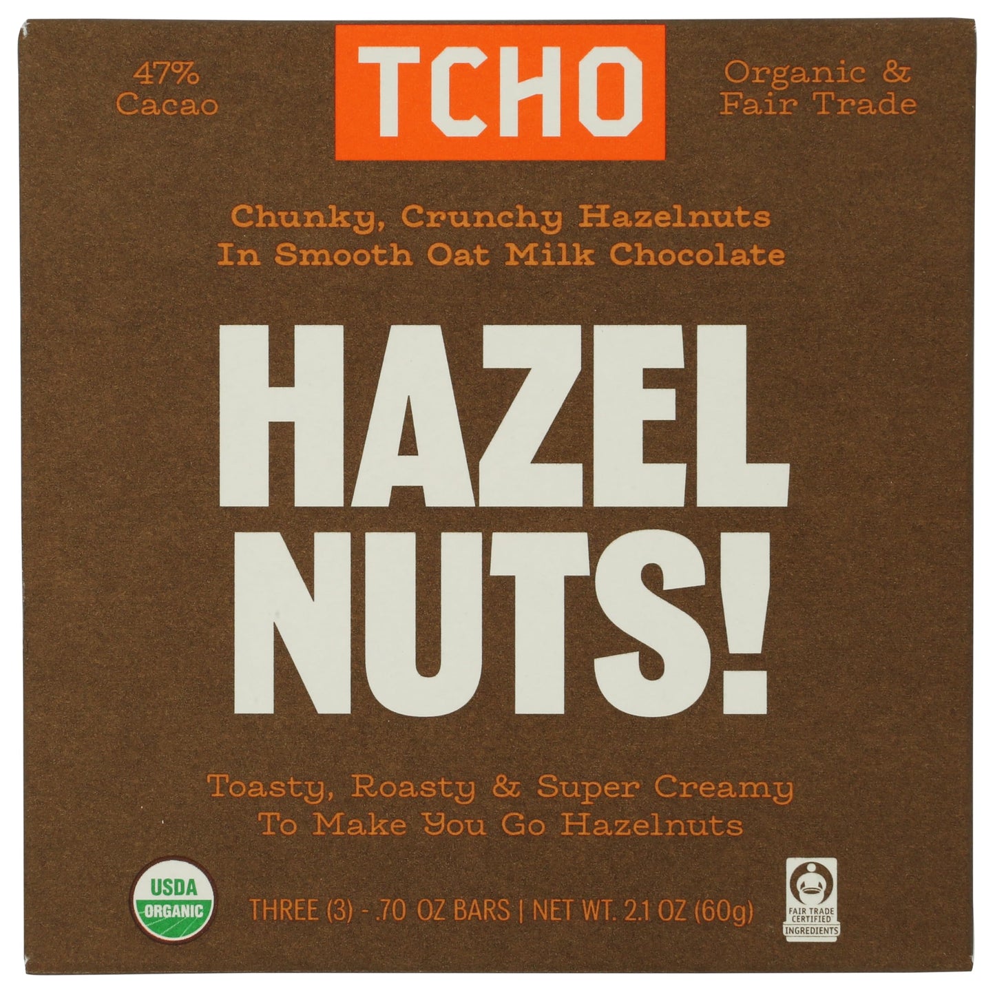 TCHO Hazel Nuts! Oat Milk Chocolate 2.5oz (70g)