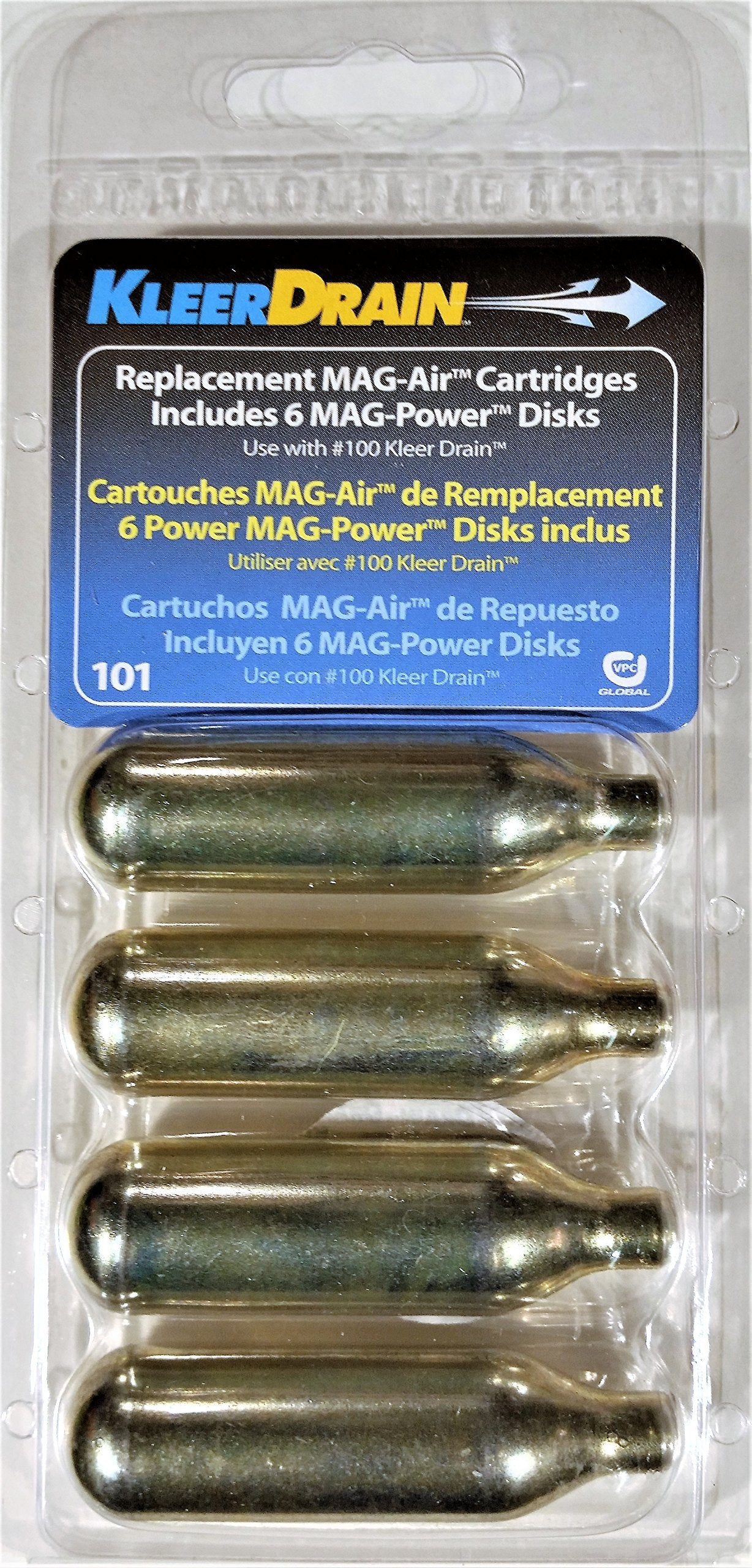 Kleer Drain 101 Replacement Cartridge, 4 Pack