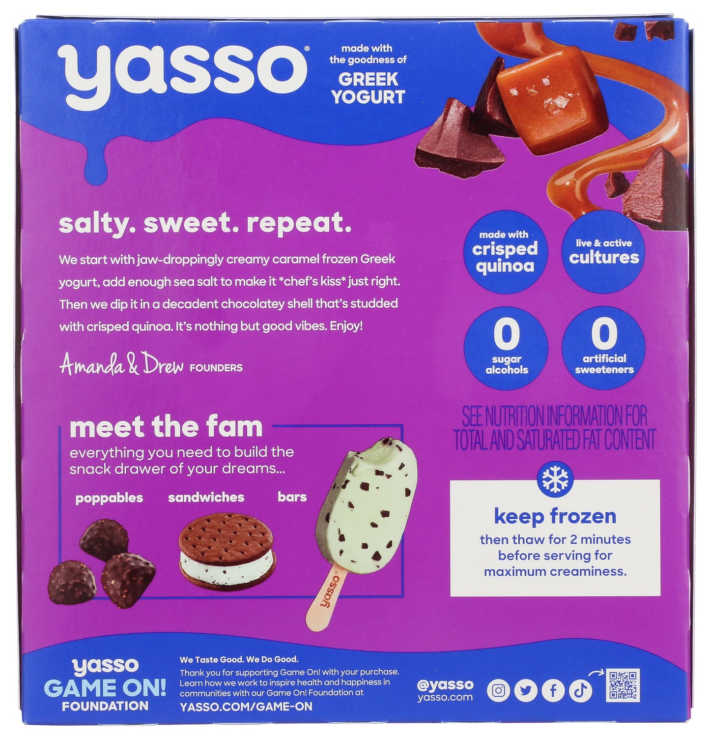 Yasso Sea Salt Caramel Chocolate Crunch Frozen Yogurt Bars, 10.6 FZ