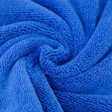 POLYTE Microfiber Cleaning Towel Ultrasonic Cut Edgeless (16x16, 24 Pack, Premium, Blue,Gray,Yellow)